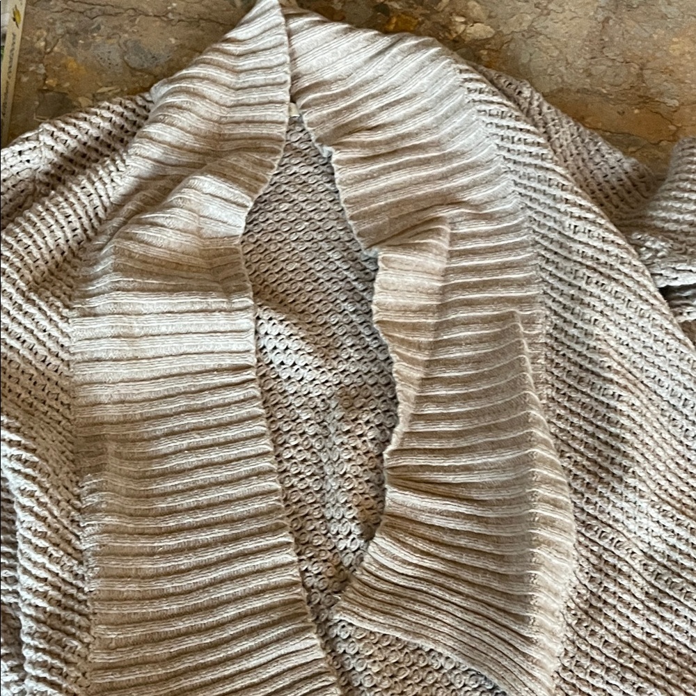 Eileen Fisher Cozy Cream Ribbed Women's Open Cardigan